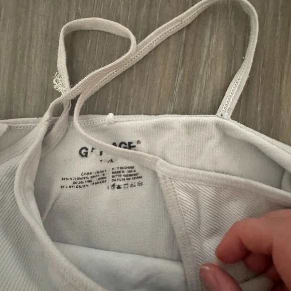 Garage Light Gray Ribbed Cropped Brami - Picture 3 of 3